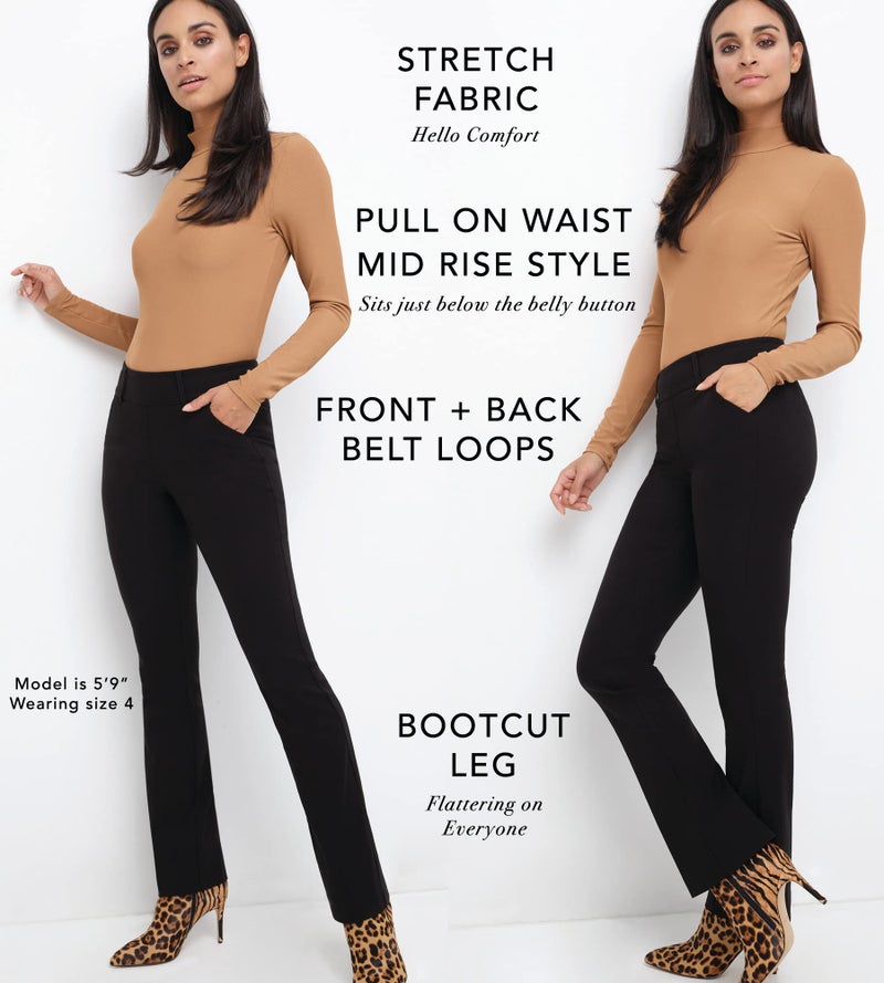 Rekucci Women's Ease into Comfort Classic Bootcut Pant w/Tummy Control (16, Black) - Image 4